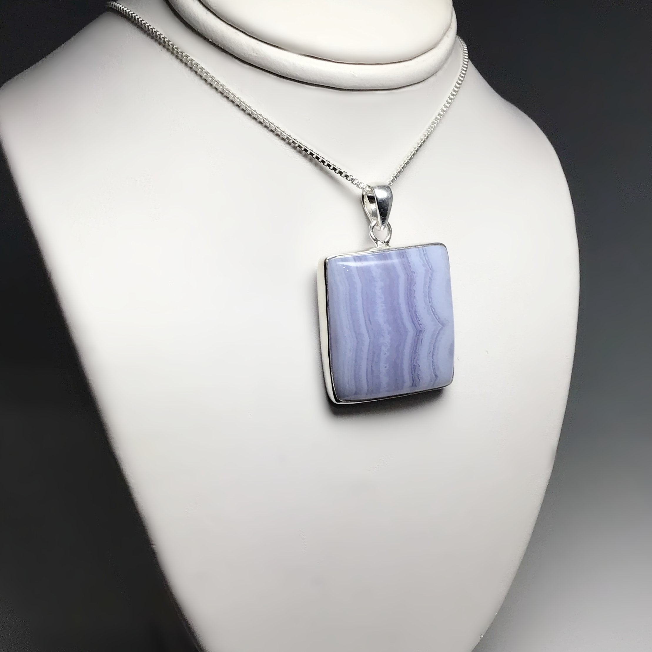 Blue Lace Agate Pendant - Rocks and Gems Canada