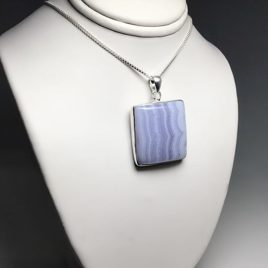 Blue Lace Agate Pendant - Rocks and Gems Canada