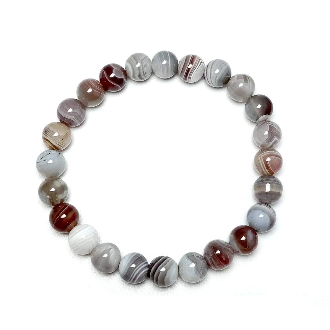 Botswana Agate Beaded Bracelet - Rocks and Gems Canada