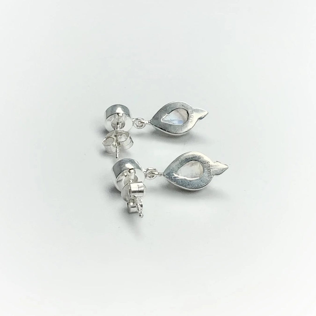 Rainbow Moonstone Stud Earrings - Rocks and Gems Canada