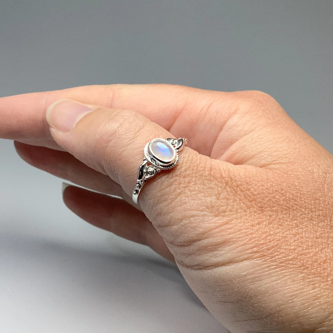 Rainbow Moonstone Ring - Rocks and Gems Canada