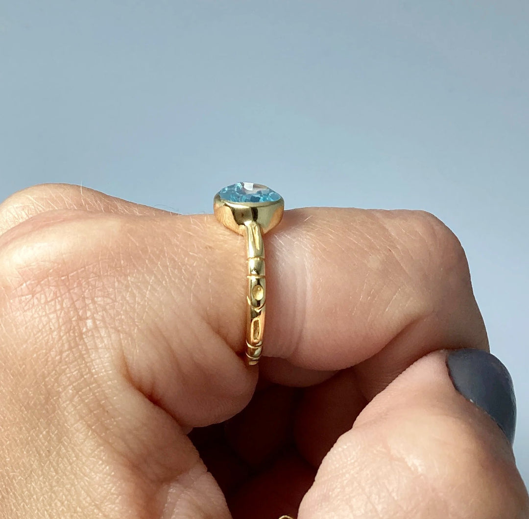 Blue Topaz Ring - Rocks and Gems Canada