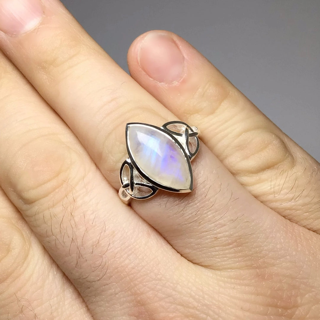 Rainbow Moonstone Ring - Rocks and Gems Canada