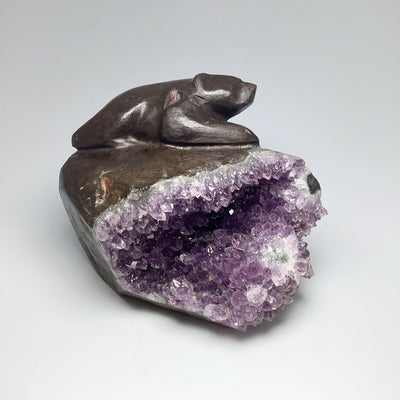 Amethyst Bear Carving