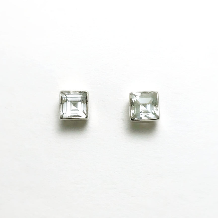 Green Amethyst Stud Earrings - Rocks and Gems Canada