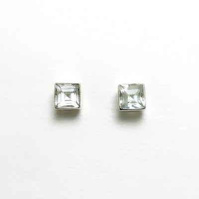 Green Amethyst Stud Earrings