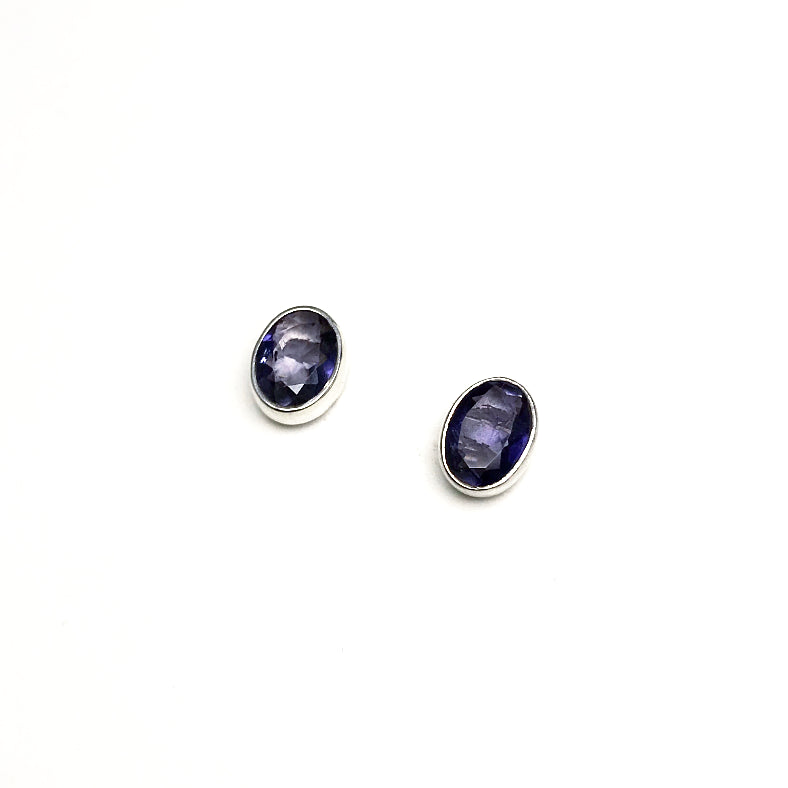 Iolite Stud Earrings - Rocks and Gems Canada