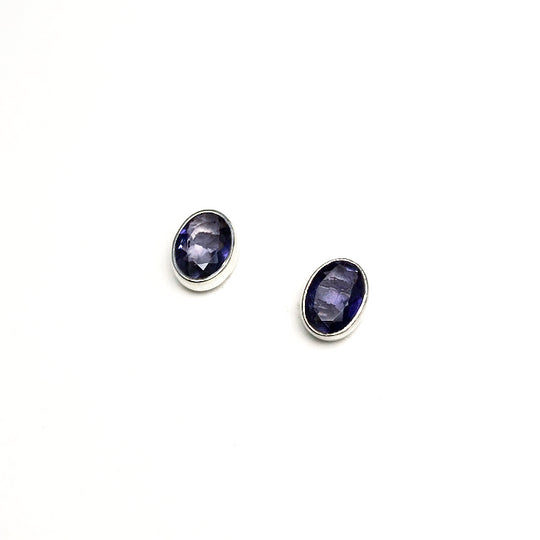 Iolite Stud Earrings - Rocks and Gems Canada