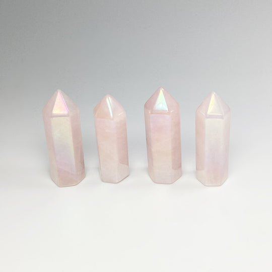 Polished Opalescent Rose Quartz Point - Rocks and Gems Canada