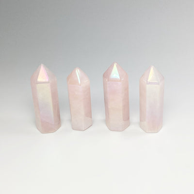 Polished Opalescent Rose Quartz Point at $39 Each