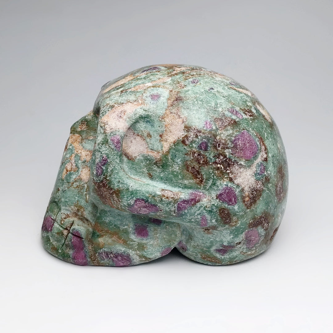 Carved Ruby Fuchsite Skull
