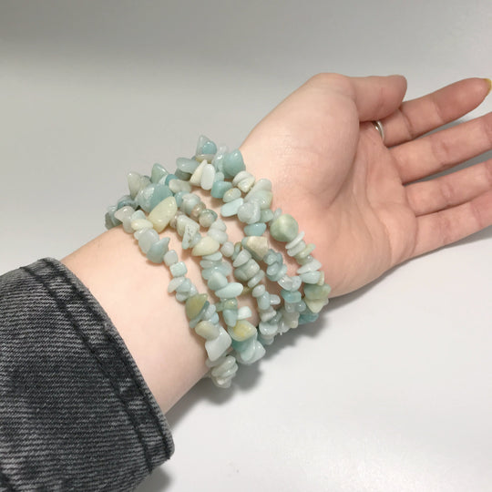 Amazonite Chip Beaded Bracelet - Rocks and Gems Canada