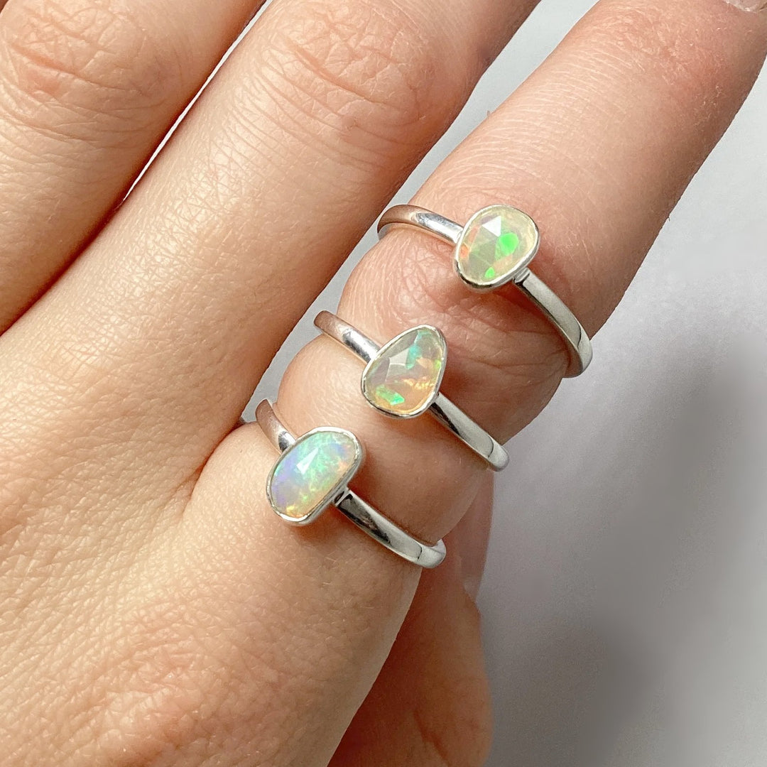 Faceted Ethiopian Fire Opal Ring - Rocks and Gems Canada