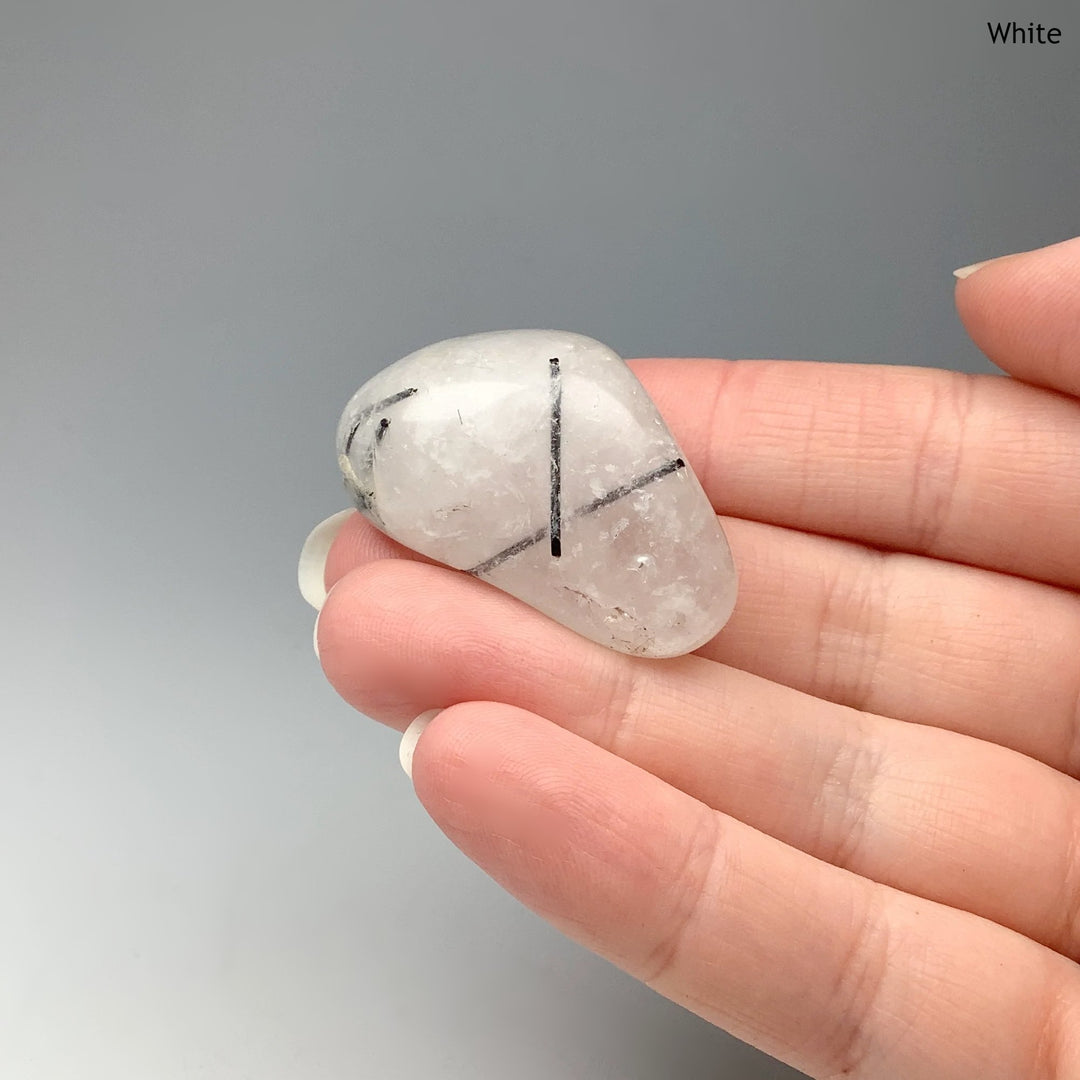 Tourmalated Quartz Tumble - Rocks and Gems Canada