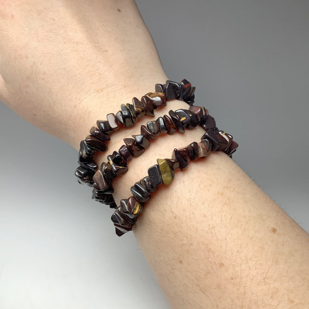 Mixed Tiger Iron Chip Beaded Bracelet - Rocks and Gems Canada