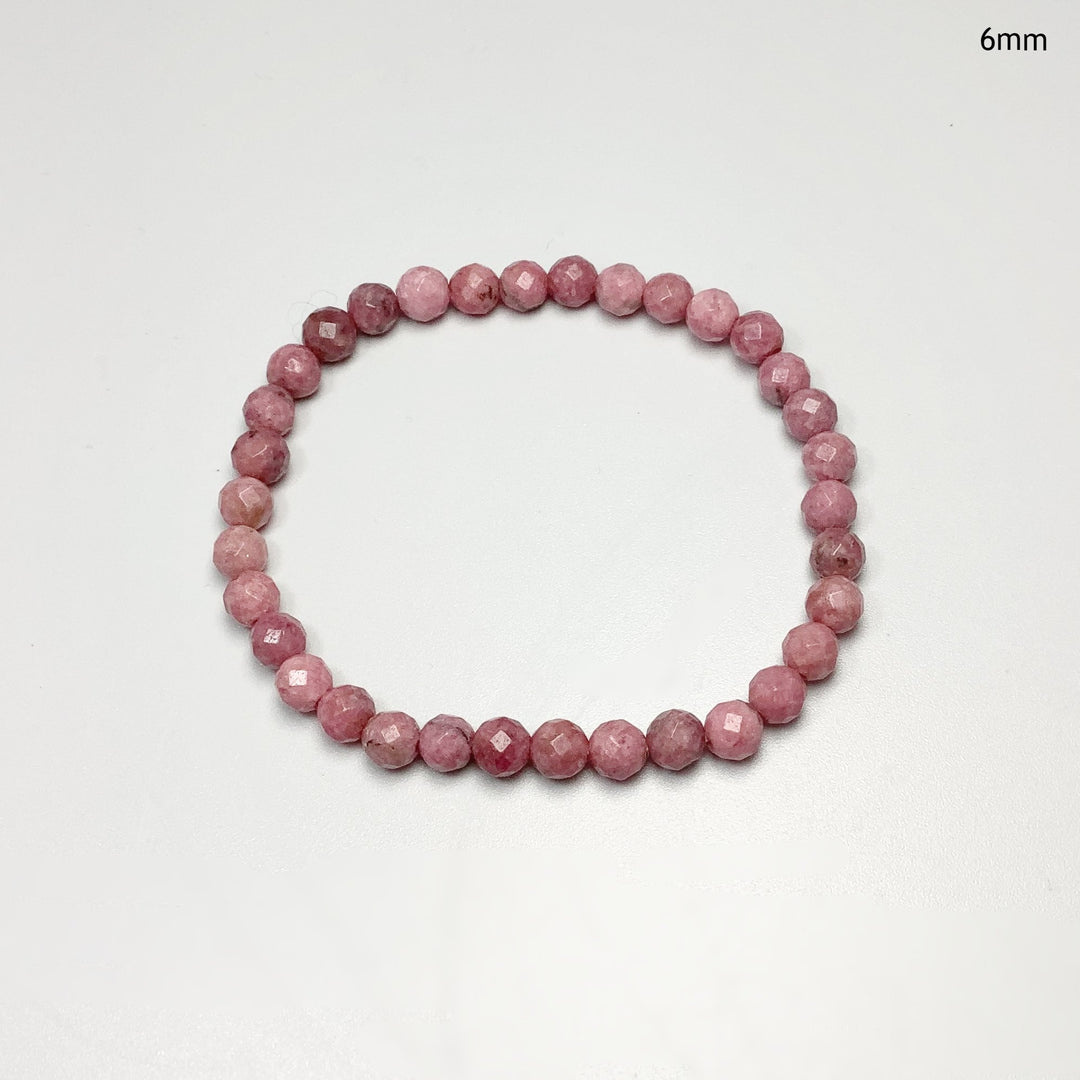 Pink Rhodonite Faceted Beaded Bracelet - Rocks and Gems Canada