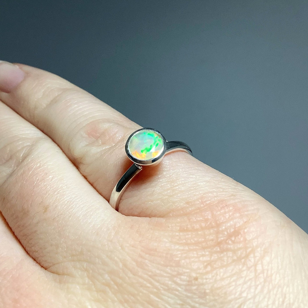 Faceted Ethiopian Fire Opal Ring - Rocks and Gems Canada