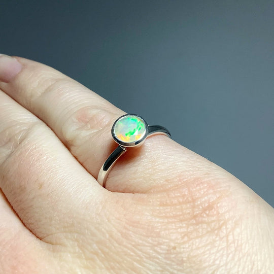 Faceted Ethiopian Fire Opal Ring - Rocks and Gems Canada