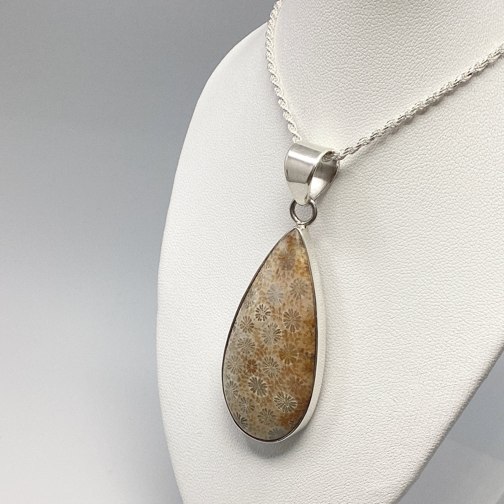 Fossilized Coral Pendant - Rocks and Gems Canada