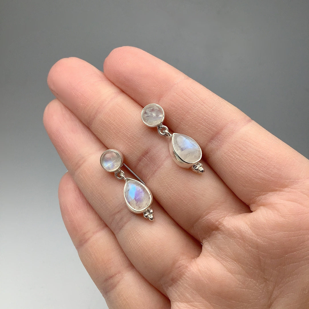 Rainbow Moonstone Stud Earrings - Rocks and Gems Canada