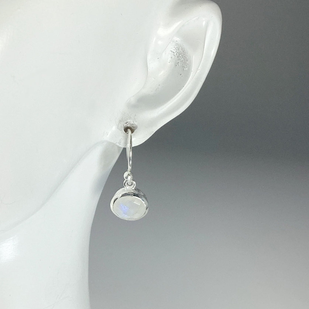 Rainbow Moonstone Dangle Earrings - Rocks and Gems Canada