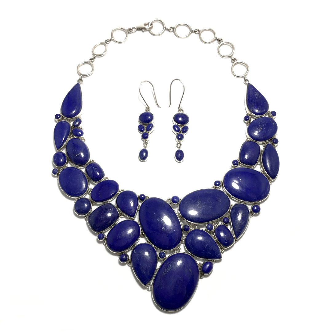 Lapis Lazuli Necklace and Earrings Set - Rocks and Gems Canada