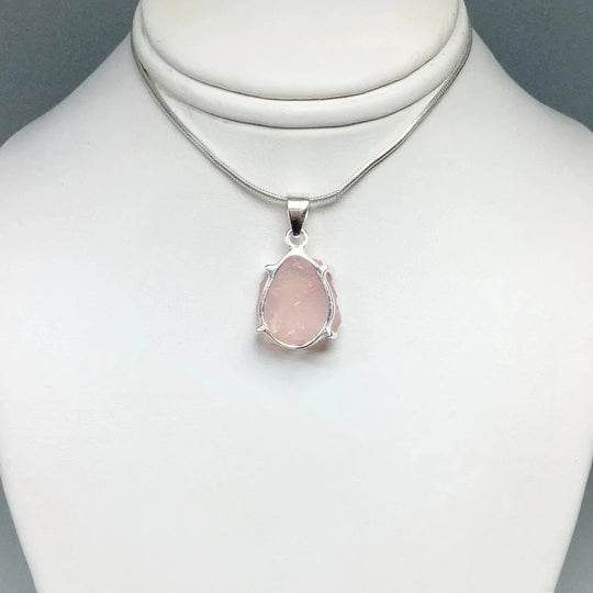 Raw Rose Quartz Pendant - Rocks and Gems Canada