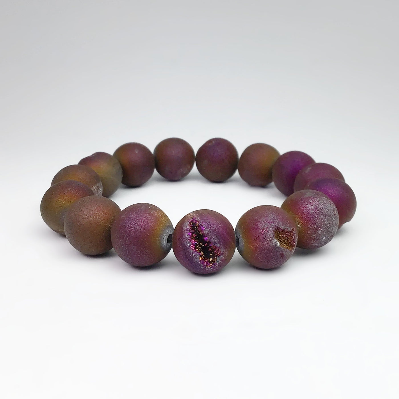 Druzy Matte Purple Beaded Bracelet