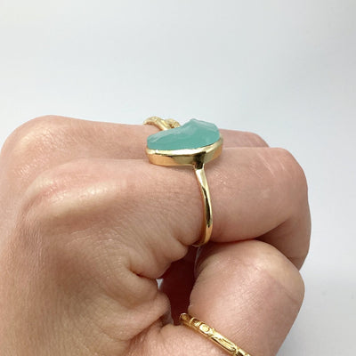 Aqua Chalcedony Ring