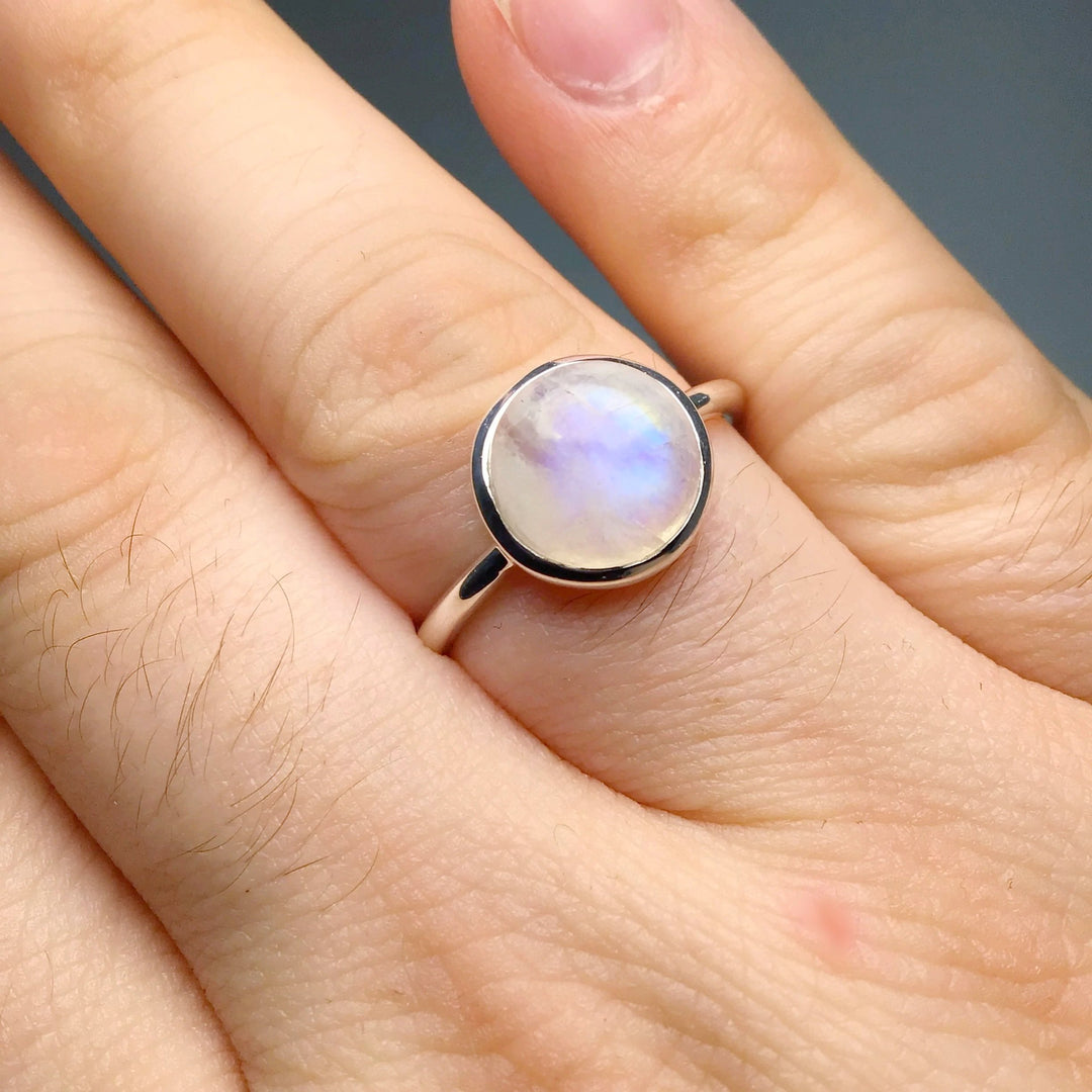 Rainbow Moonstone Ring - Rocks and Gems Canada