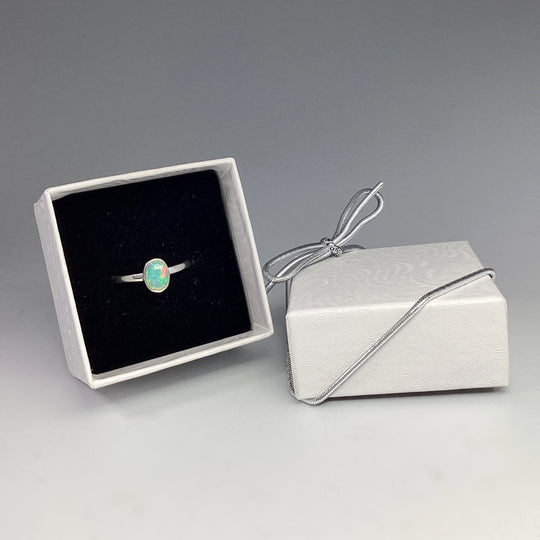 Faceted Ethiopian Fire Opal Ring - Rocks and Gems Canada