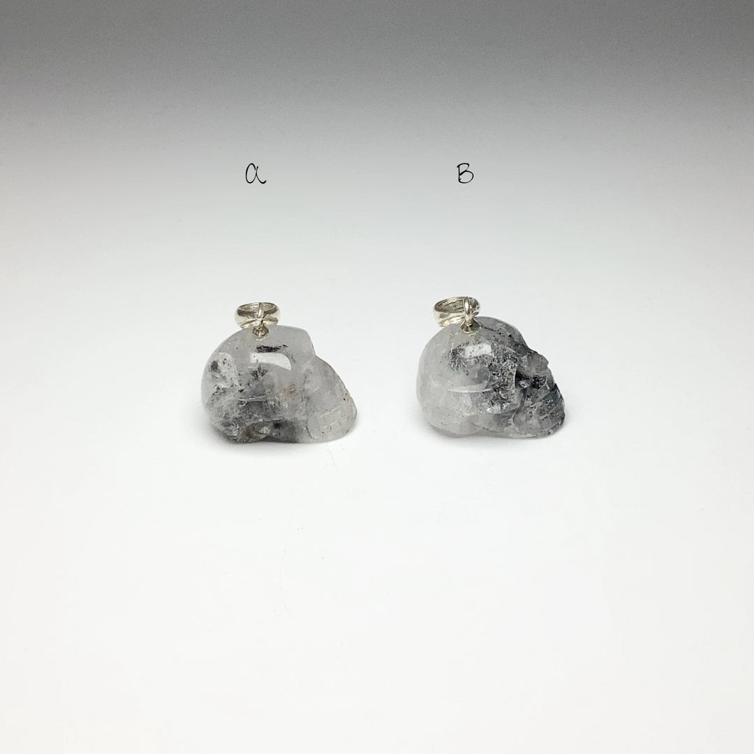 Tourmalated Quartz Skull Pendant - Rocks and Gems Canada
