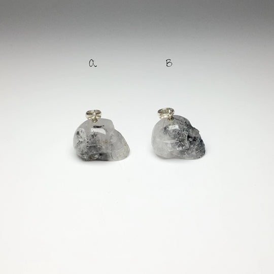 Tourmalated Quartz Skull Pendant - Rocks and Gems Canada