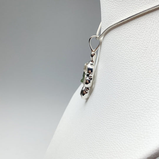 Moldavite and Herkimer Diamond Pendant - Rocks and Gems Canada
