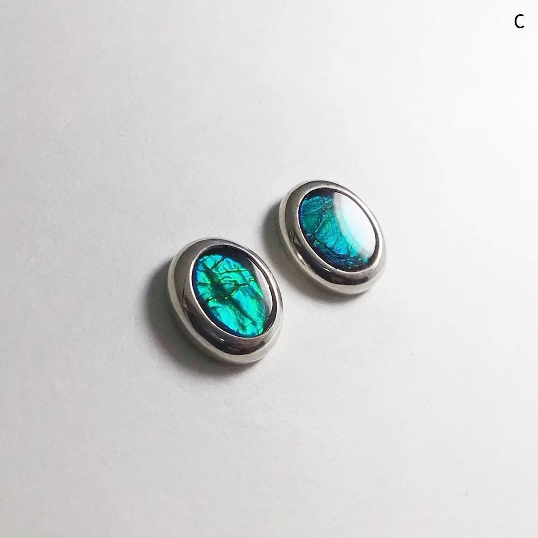 Alberta Ammolite Stud Earrings - Rocks and Gems Canada