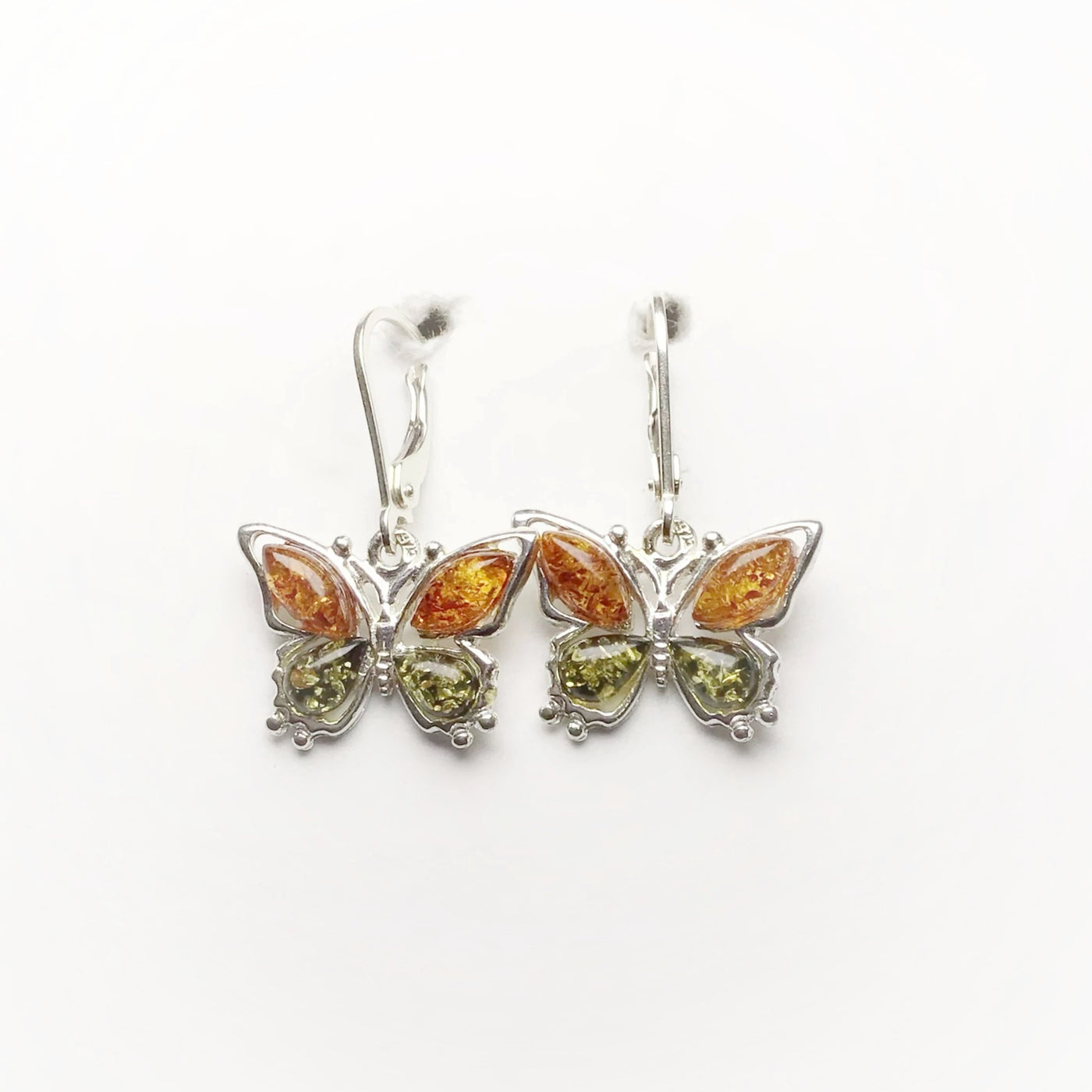Mixed Amber Dangle Earrings