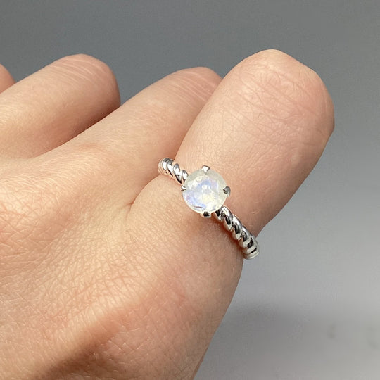 Rainbow Moonstone Ring - Rocks and Gems Canada