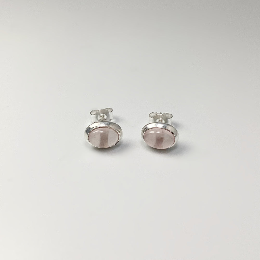 Rose Quartz Stud Earrings - Rocks and Gems Canada