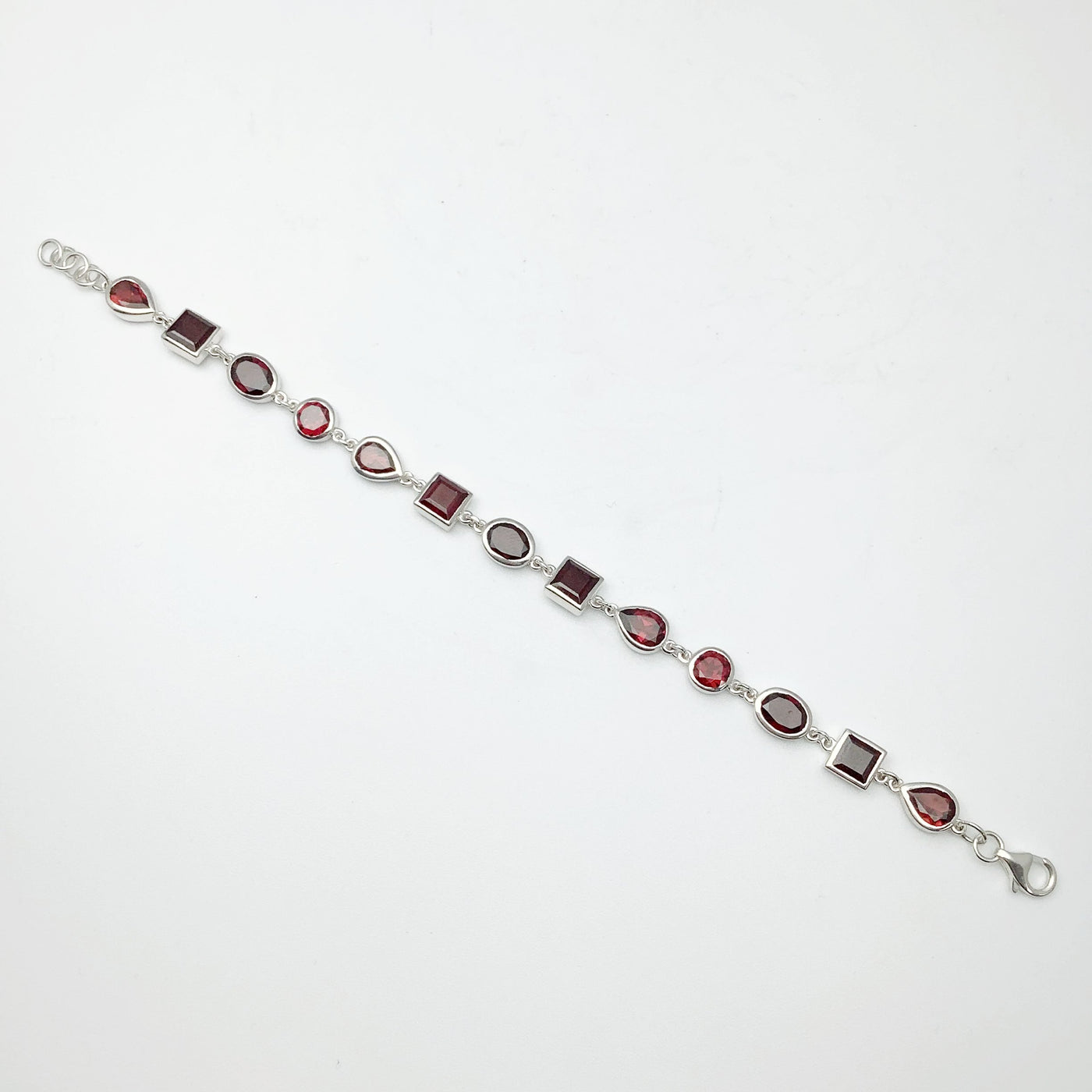 Garnet Sterling Silver Bracelet