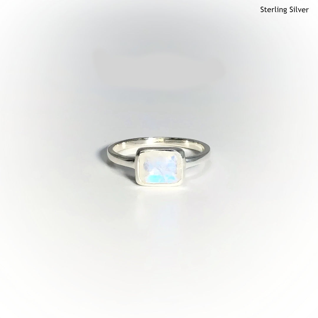 Rainbow Moonstone Ring - Rocks and Gems Canada