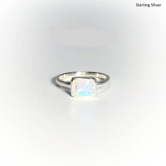 Rainbow Moonstone Ring - Rocks and Gems Canada