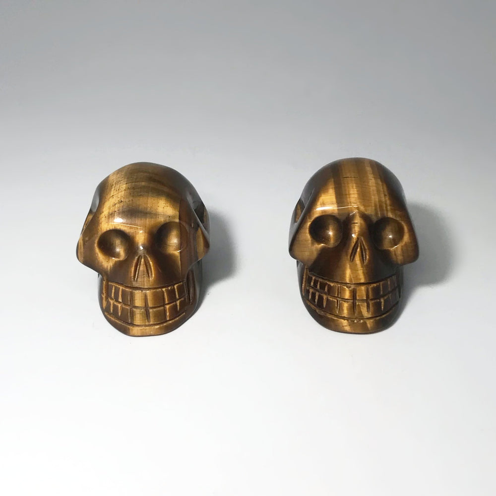 Carved Tiger Eye Skull - Rocks and Gems Canada