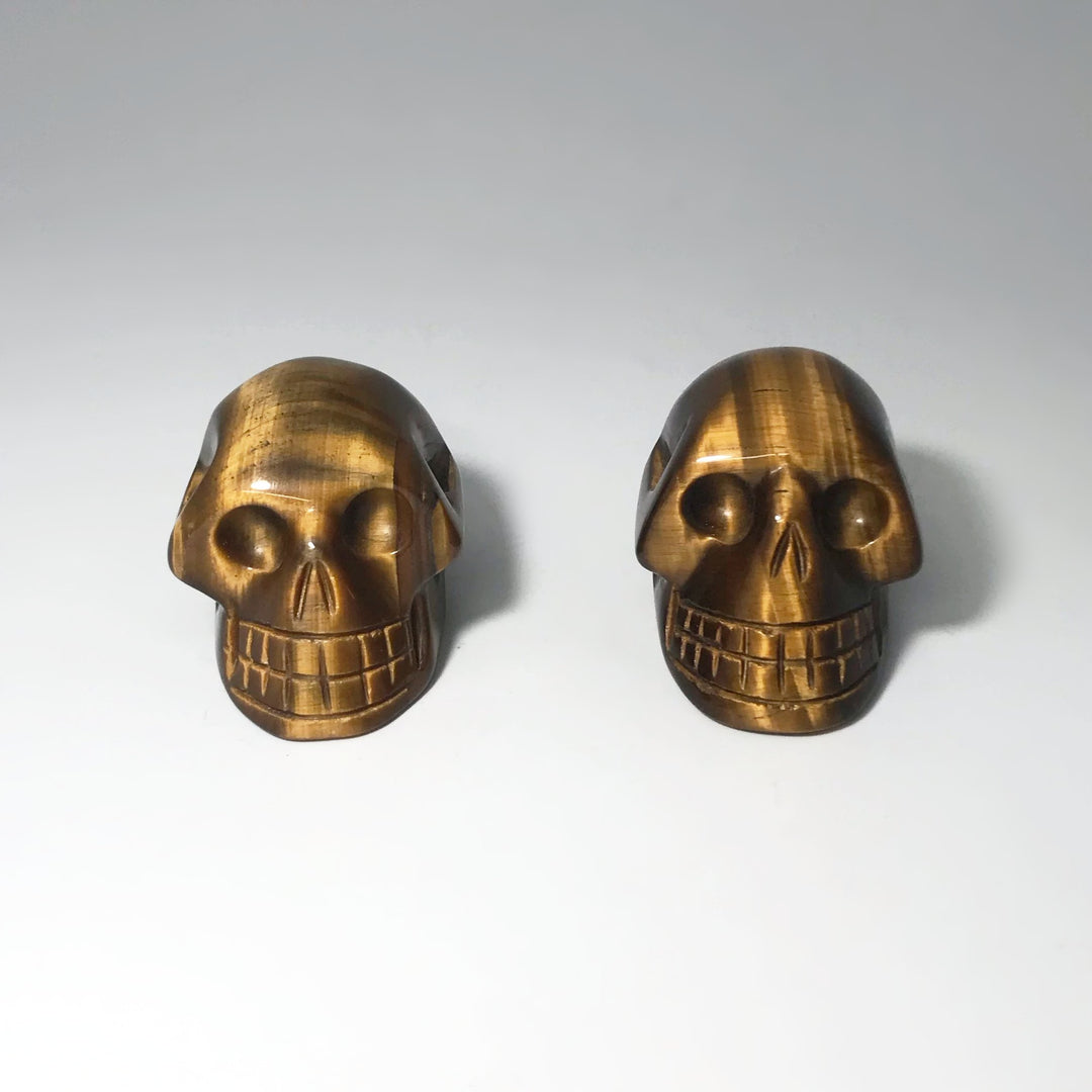 Carved Tiger Eye Skull - Rocks and Gems Canada