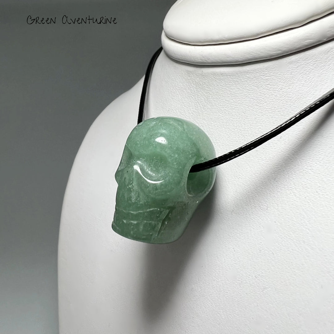 Hand Carved Stone Skull Drilled Pendant - Rocks and Gems Canada