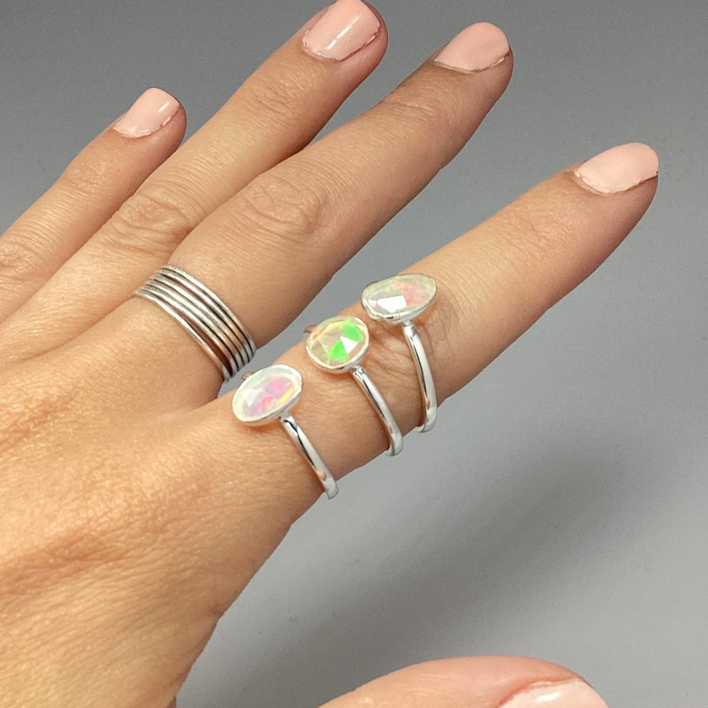 Faceted Ethiopian Fire Opal Ring - Rocks and Gems Canada