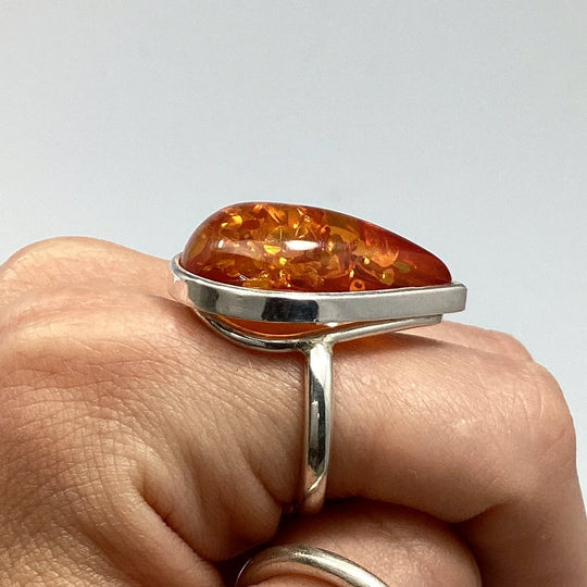 Cognac Amber Ring - Rocks and Gems Canada