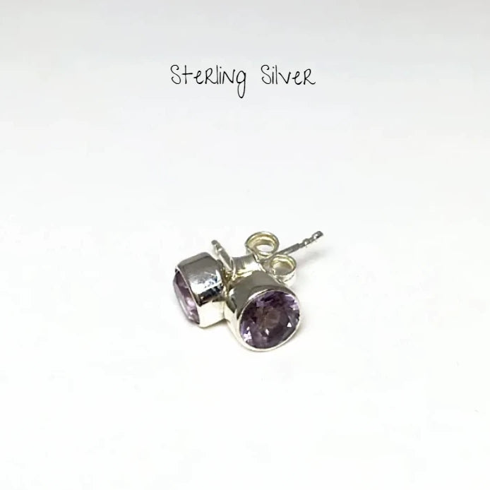 Amethyst Stud Earrings - Rocks and Gems Canada