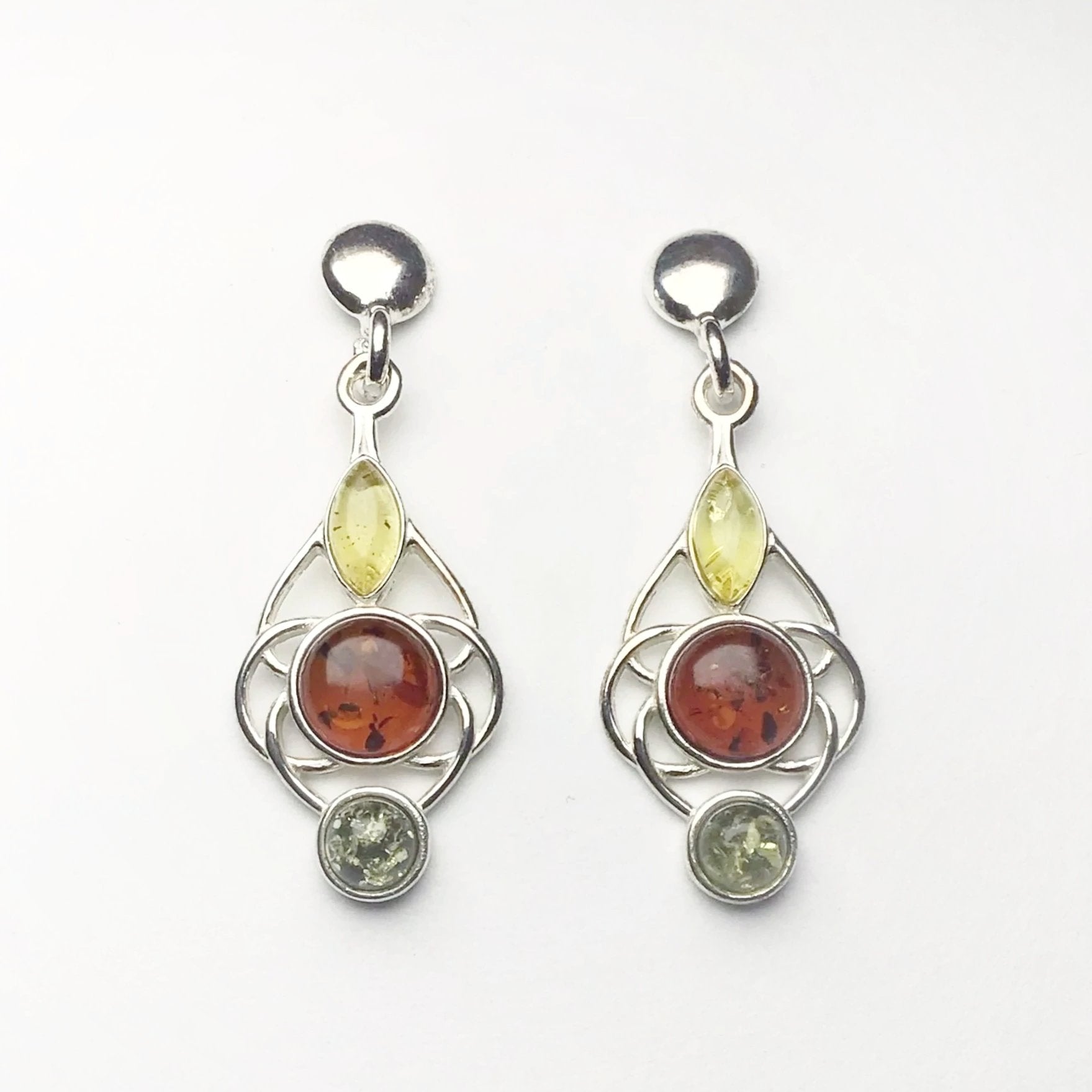 Mixed Amber Stud Earrings - Rocks and Gems Canada