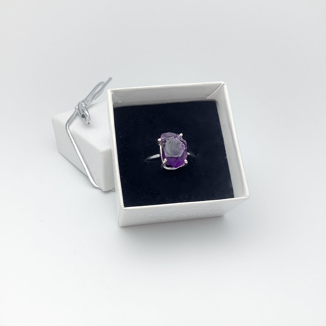Raw Amethyst Ring - Rocks and Gems Canada