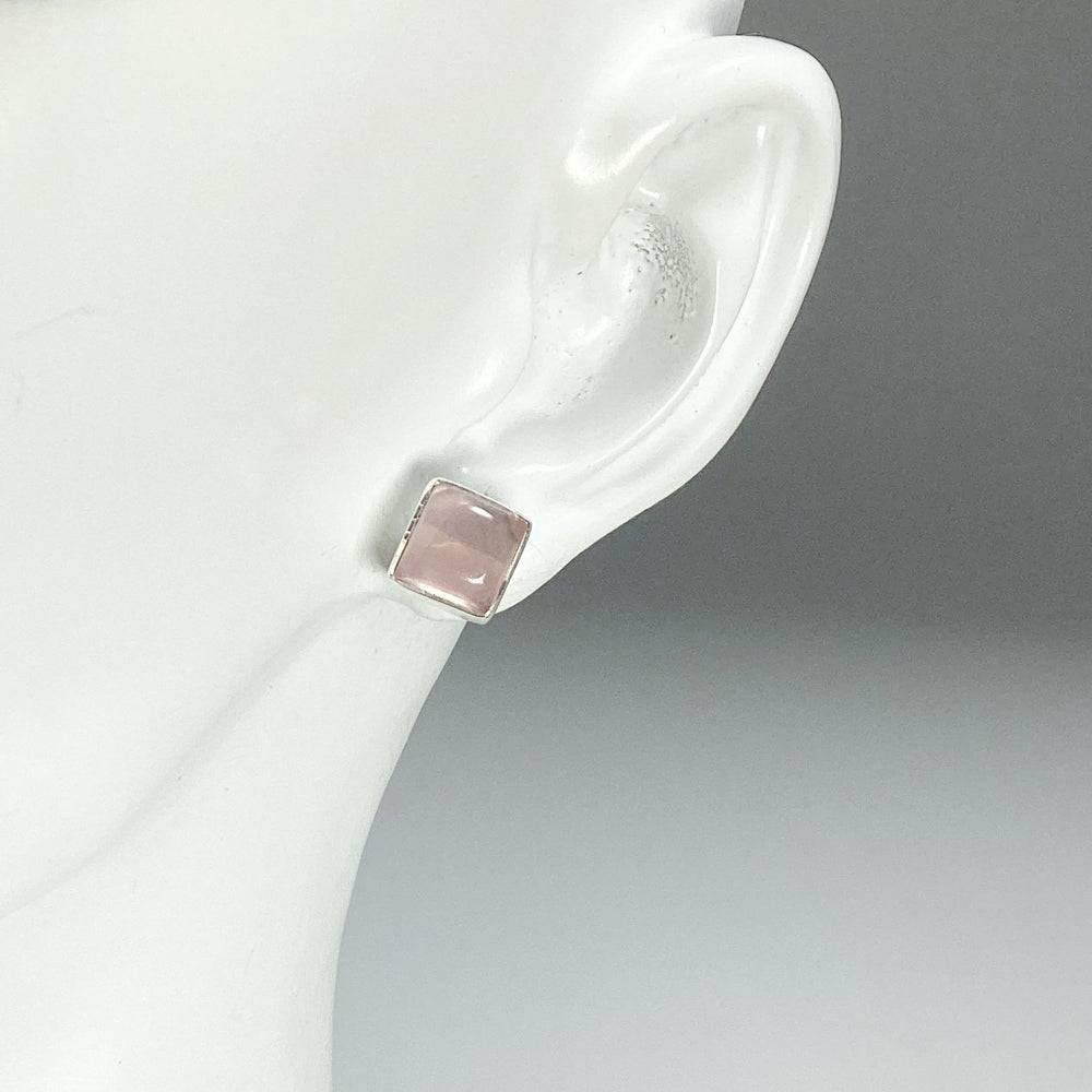 Rose Quartz Stud Earrings - Rocks and Gems Canada